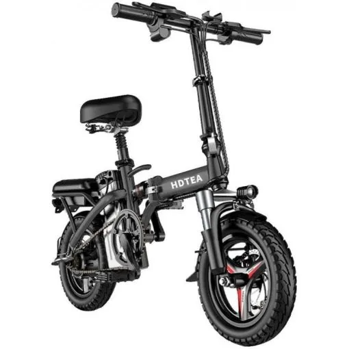 SALE & CLEARANCE Folding Electric Bike, 250W Electric Bike Suitable for Adults and Teenagers Removable Battery Fat Tire Electric Bike Beach Snow Bicycle, Best Fathers Mothers Lovers (Black) - Image 2