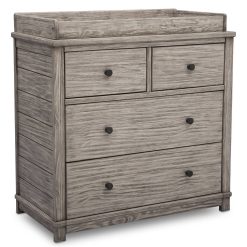 Simmons Kid&s Monterey 4 Drawer Dresser with Change Top – Rustic White