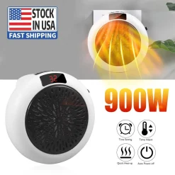 Alternative view of JahyShow Plug-in Electric Heater Fan – 900W Wall Sockets with Remote Timer – Digital Thermostat