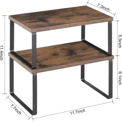 Alternative view of 2 Piece Expandable And Stackable Countertop Organizer, Free Assembly Storage Shelves For Kitchens, Cabinets
