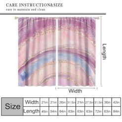 Alternative view of Abstract Marble Curtains,Modern Art Golden Blue Marble Blue Sea Vintage Window Treatment Curtains for Living Room,Marble Kitchen Curtains 27.5x63in,2 Panel Set