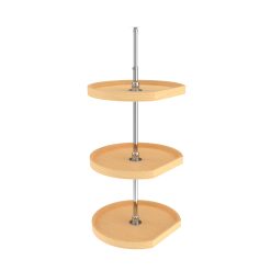 Alternative view of Rev-A-Shelf 4WLS273-20-536 20×22 Natural Wood 3 Shelf D-Shape Independent Lazy Susan