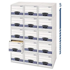 Bankers Box Stor/Drawer Steel Plus Storage Box Letter White/Blue 6/Carton